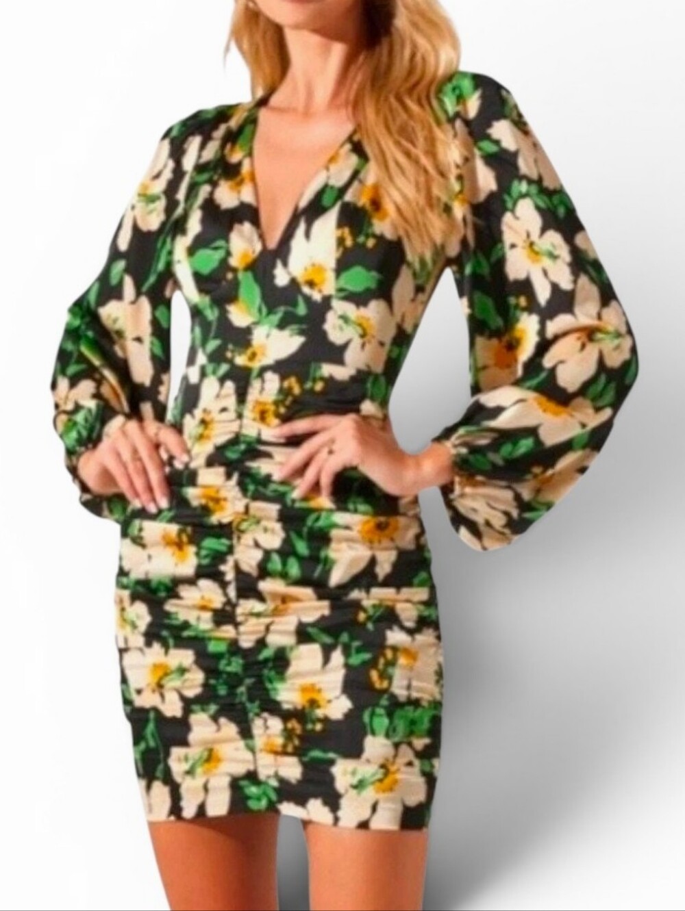 ASTR THE LABEL X REVOLVE Marguerita Floral Ruched Dress - Small